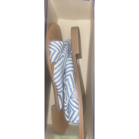 Universal Thread, Women's Louise Chevron Print Knotted Slide Sandals, Blue, 9 - Picture 2 of 4